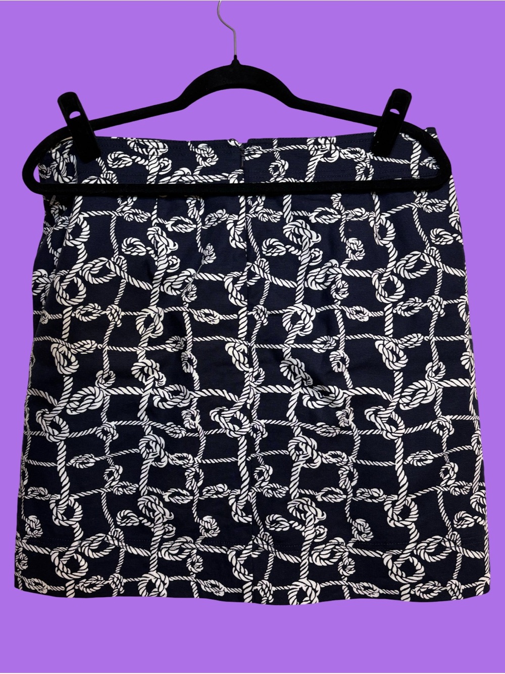 Talbots Navy Rope-Print Petite Skirt